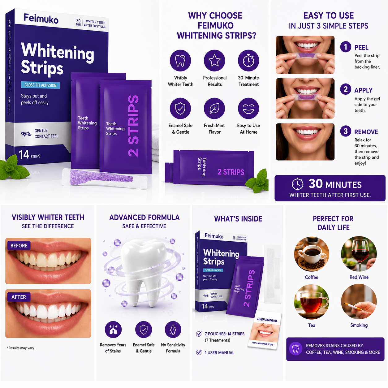 Purple Whitening And Stain-removing Tooth Plaster