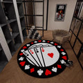 Premium Poker-Themed Round Area Rug – Casino Royale Edition